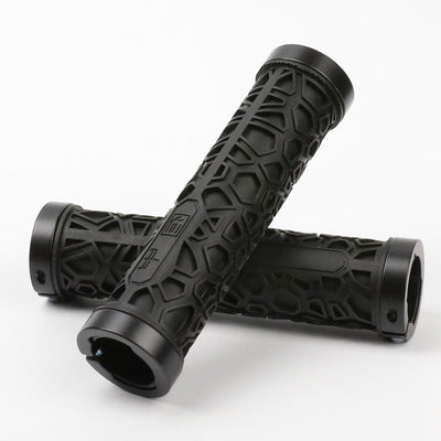Aluminum Alloy Double Side Locking Handle Mountain Bike Shock Absorption Breathable Anti-Skid Auxiliary Handle Bicycle Silicone Handle Cover - Korvel