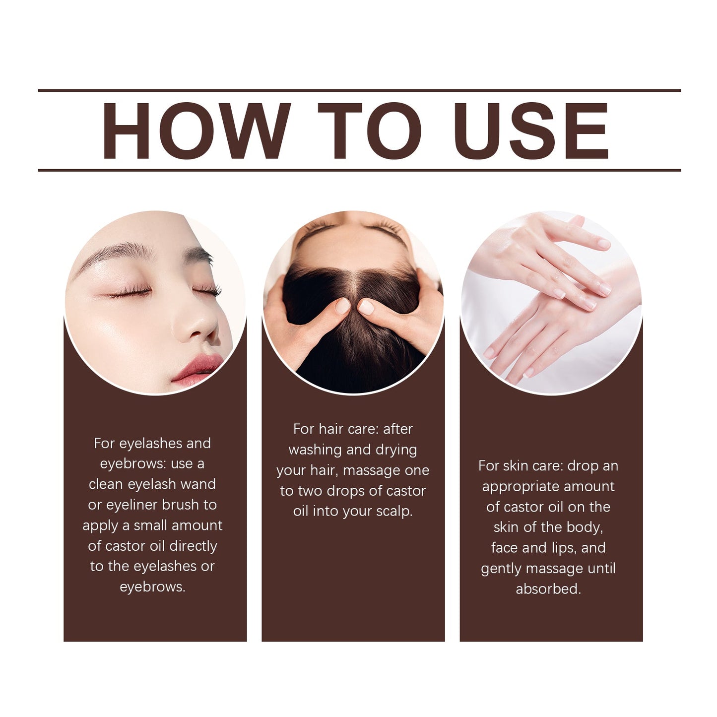 Organic Castor Oil Body Skin Nourishing Hydrating Brows Hair Hydrating Massage Oil - Korvel