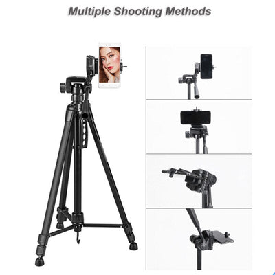 360-Degree Rotating Travel Tripod for Mobile and Cameras