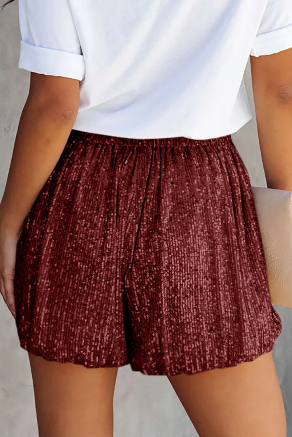 Sequin Elastic Waist Shorts - Korvel