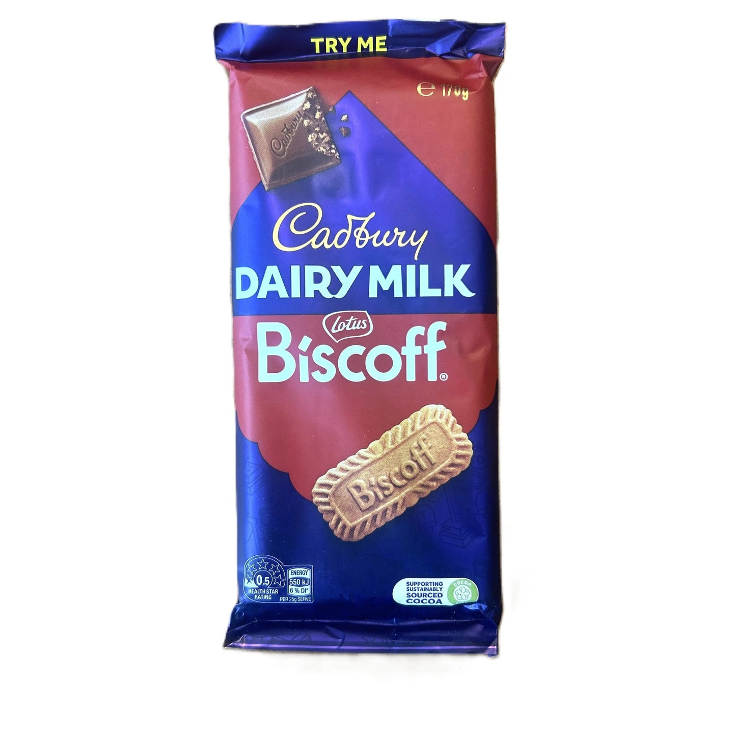 Cadbury Dairy Milk Biscoff 170g - Barre de Chocolat Premium