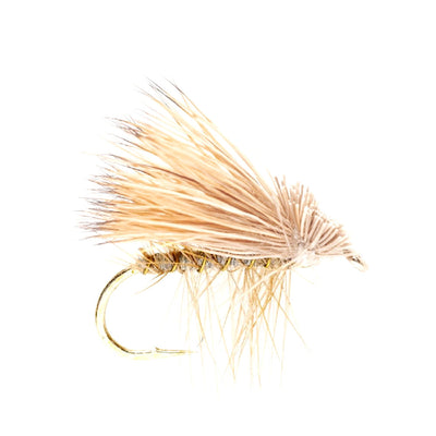3-Pack Barbless Yellow Elk Hair Caddis Dry Flies - Size 14 for Trout Fishing - Korvel