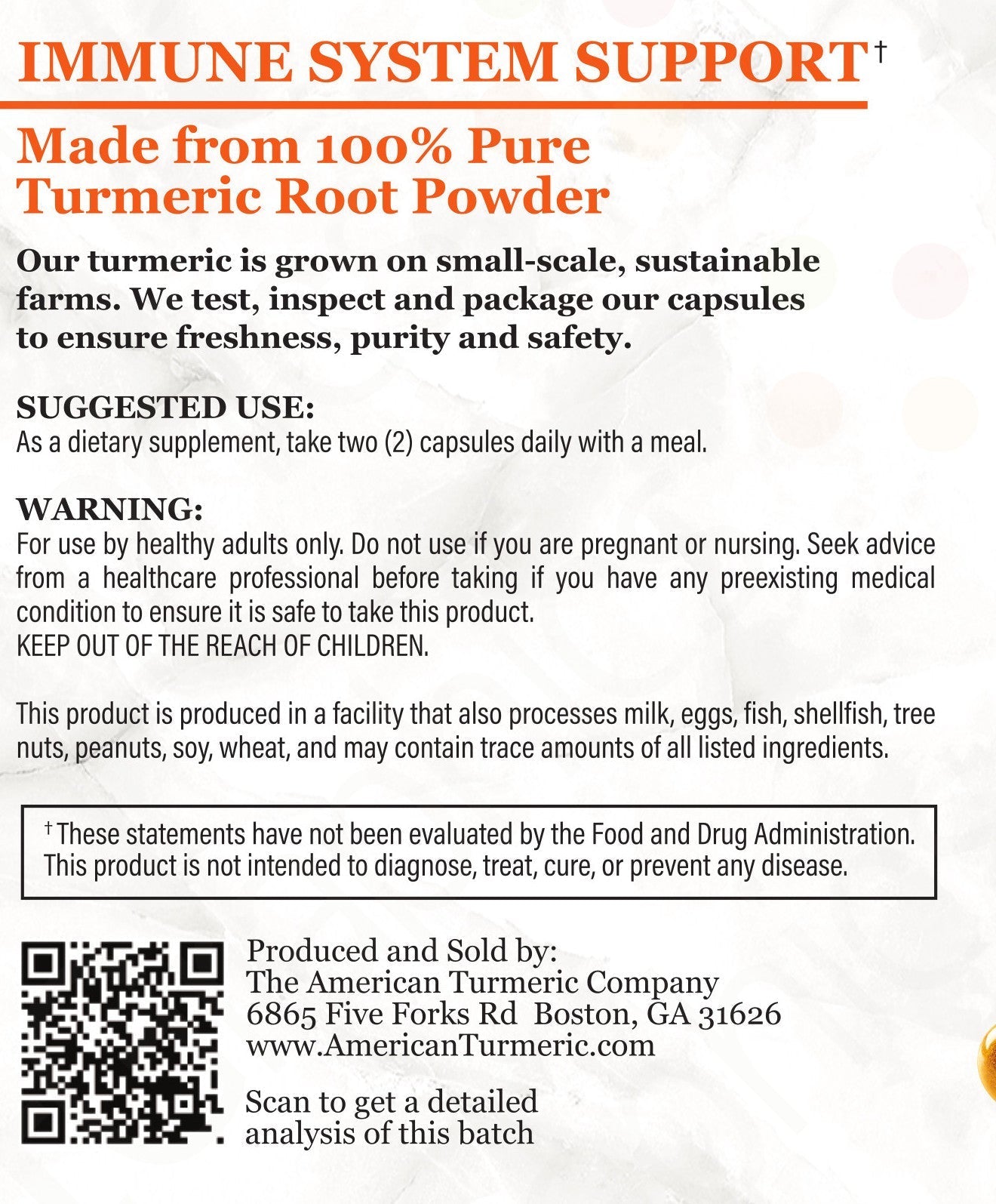 Organic Fermented Turmeric Powder Capsules - 120 Count - Korvel