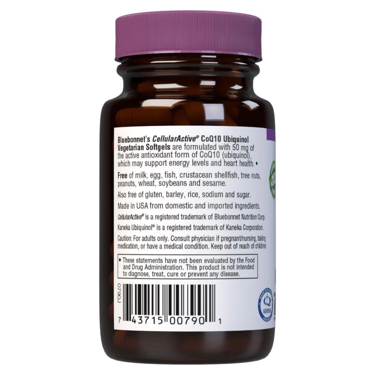 Bluebonnet CellularActive CoQ10 Ubiquinol 50 mg - 30 Gélules Végétariennes