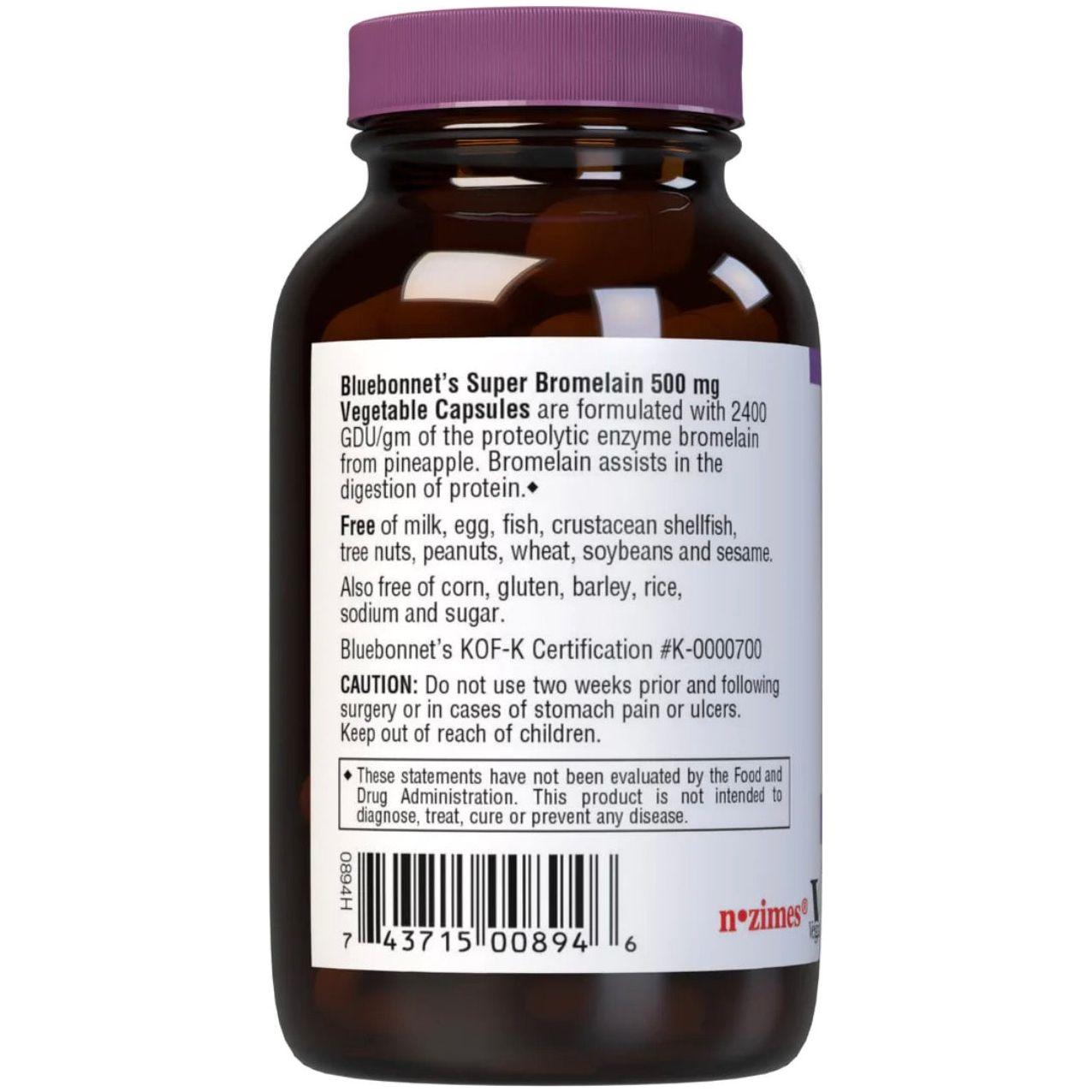 Bluebonnet Super Bromelain 500 mg - 60 Vegetable Capsules