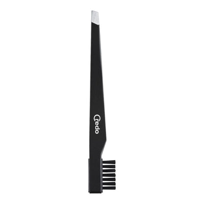 Credo Tweezers with Eyebrow Brush - 9cm Stainless Steel