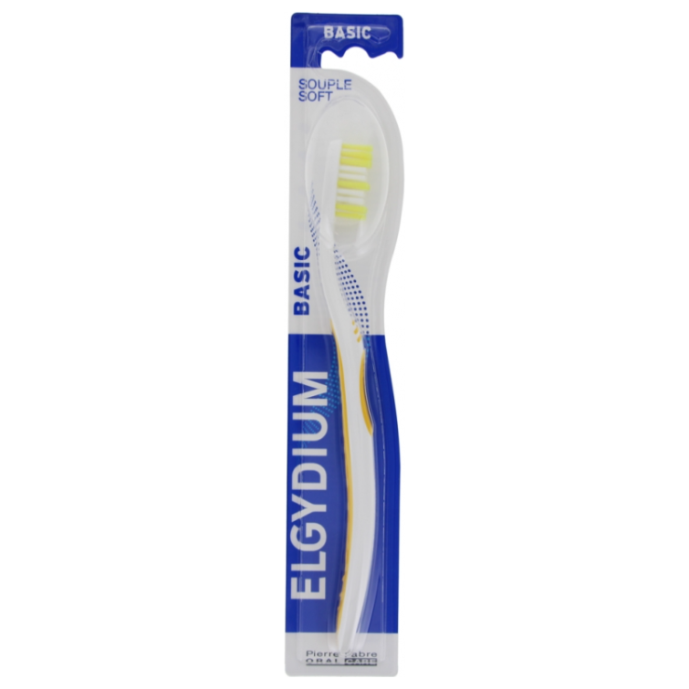 Brosse à dents douce Elgydium Basic - Jaune