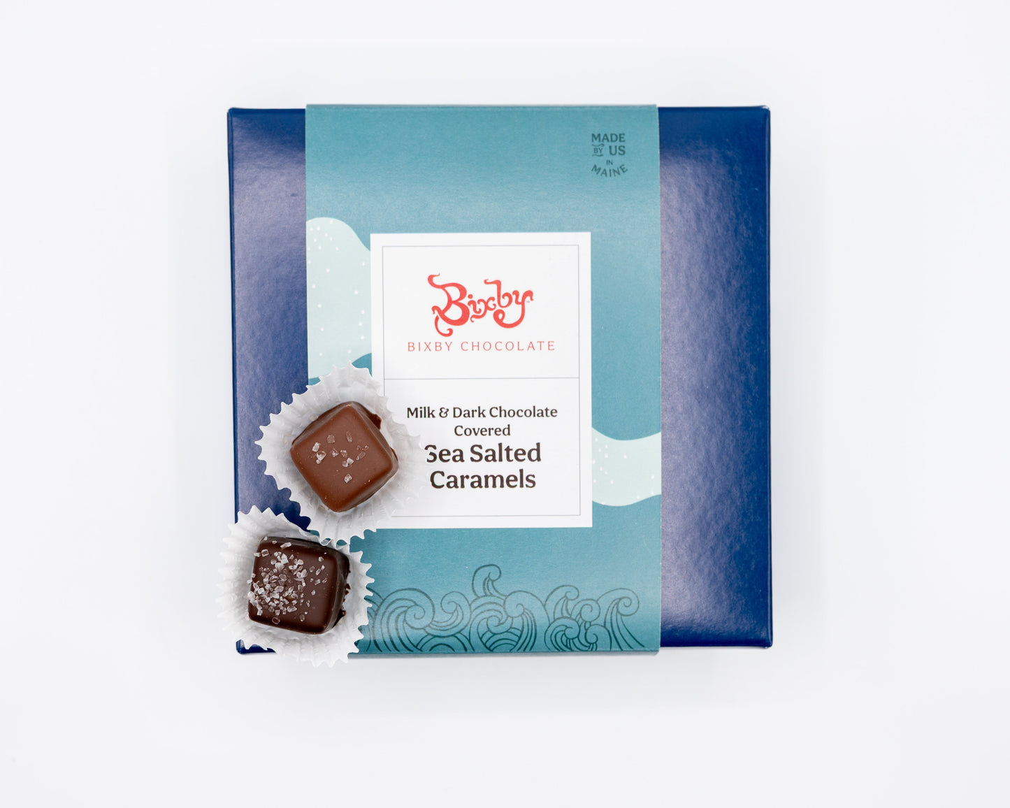 Caja de regalo de caramelos de chocolate y sal marina