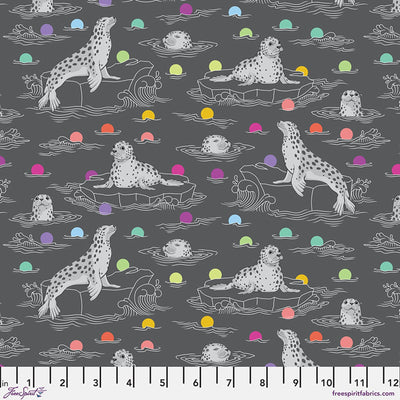 Carbon Seal the Deal Graywork Cotton Fabric - 43/44" Per Yard
