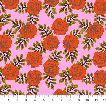 Carnation Vivid Yesterday Cotton Fabric - 44"/45" Per Yard