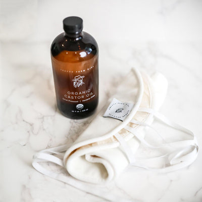 Organic Pure Castor Oil & Cloth Pack Bundle