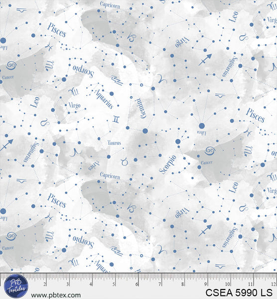 Celestial Seasons Light Grey Fabric - 44"/45" Per Yard
