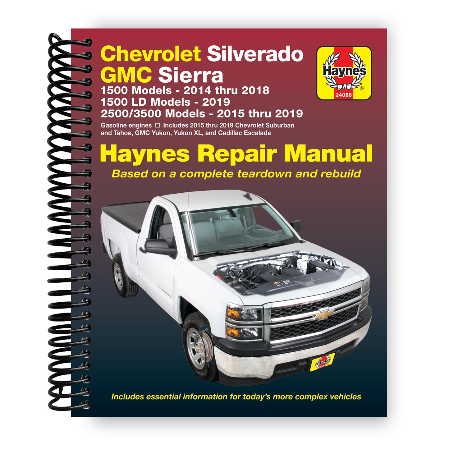 Chevrolet Silverado and GMC Sierra 1500 Models 2014 thru 2018; 1500 LD Models 2019; 2500/3500 Models 2015 thru 2019 Haynes Repair Manual (Spiral Bound) - Korvel