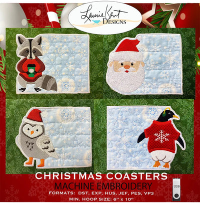 Christmas Coasters Embroidery USB Design