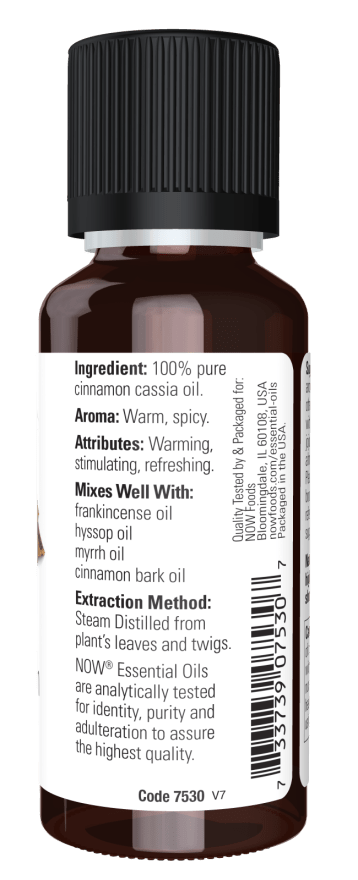 Cinnamon Cassia Essential Oil – 100% Pure & Undiluted (NOW® Solutions)