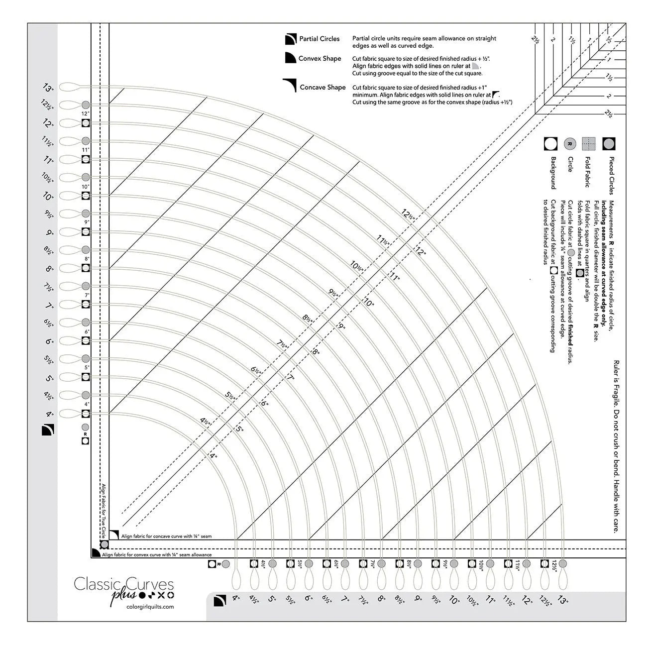Regla Classic Curves Plus para acolchar