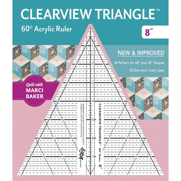 Regla Acrílica Triangular Clearview de 8" - Herramienta de Precisión para Manualidades