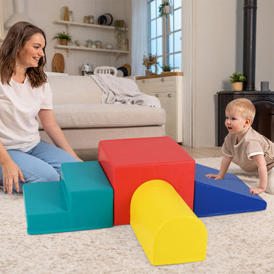 Climb and Crawl Foam Block Play Set for Infants - Red