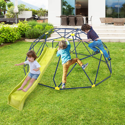 13.3 FT Geometric Climbing Dome with Wavy Slide & Platforms