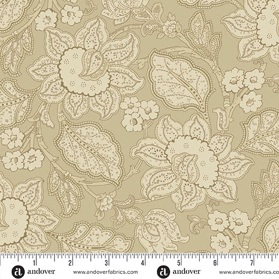 Coastal Tan Jacobean Forest Glen Cotton Wideback Fabric
