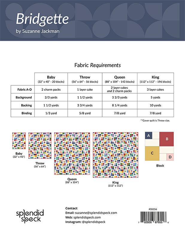 Patron de Quilt Bridgette par Suzanne Jackman