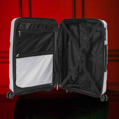 Compact 20-Inch Silver Hardcase Spinner Luggage with 360-Degree Mobility - Korvel