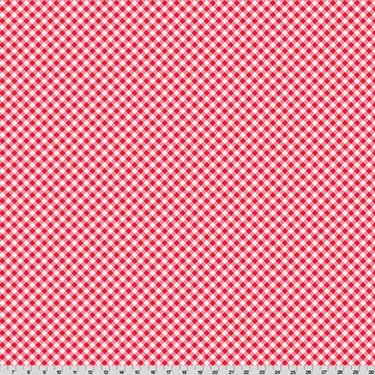 Cottage Rose Lane Gingham Quilting Cuddle Fabric - Candy Apple