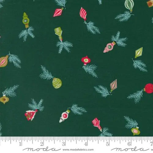 Cozy Wonderland Green Vintage Ornaments Fabric - 44"/45" Per Yard