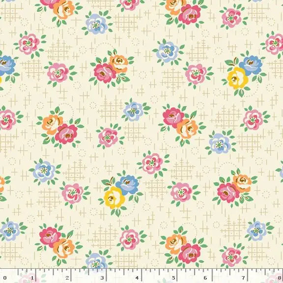 Tela de algodón Cream Aunt Grace Calicos Wideback por yarda