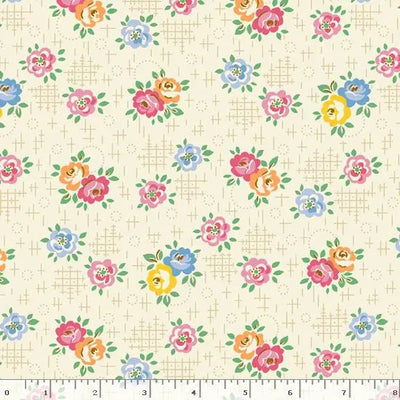 Tissu large en coton Aunt Grace Calicos crème par yard