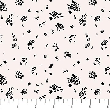 Cream Ditsy Ink and Earth Cotton Fabric - 44"/45" Per Yard