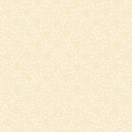 Cream Lace Leaf Cotton Fabric - 43"/44" Per Yard