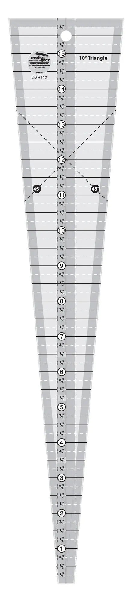 Regla de Triángulo de 10 Grados de Creative Grids