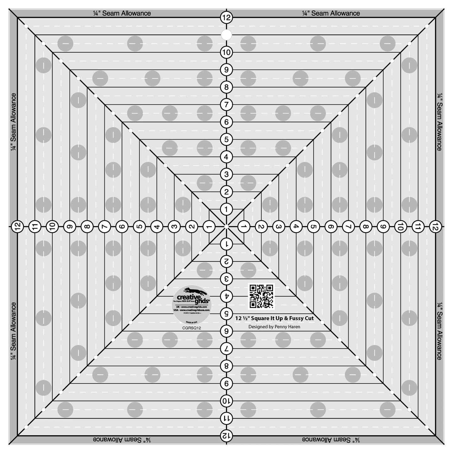 Règle de Quilt Carrée Creative Grids 12-1/2in pour une Découpe Précise