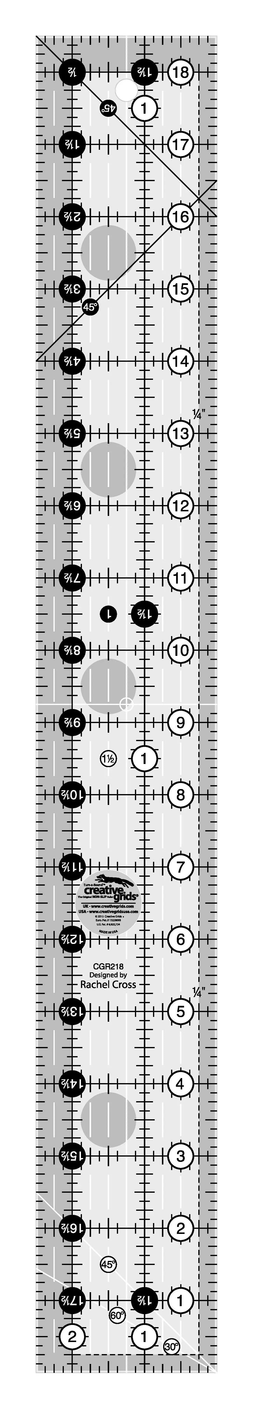 Regla de Quilt Rectangular Creative Grids 2-1/2in x 18-1/2in