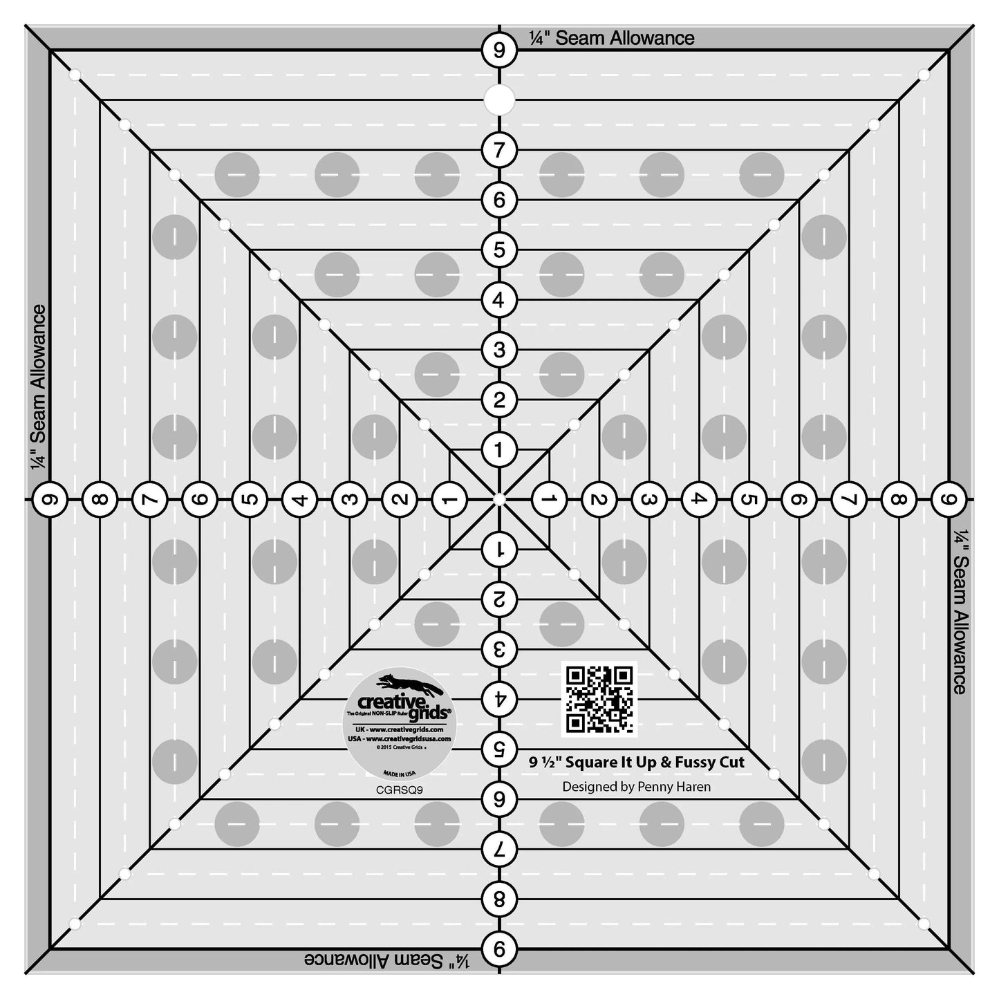 Regla de Quilt Cuadrada Creative Grids de 9-1/2in