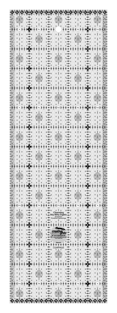 Creative Grids Charming Itty-Bitty Eights Quilt Ruler - 5in x 15in