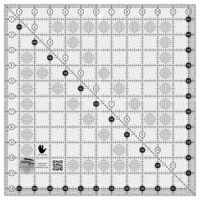 Regla de Quilt para Zurdos Creative Grids 12-1/2in Cuadrada