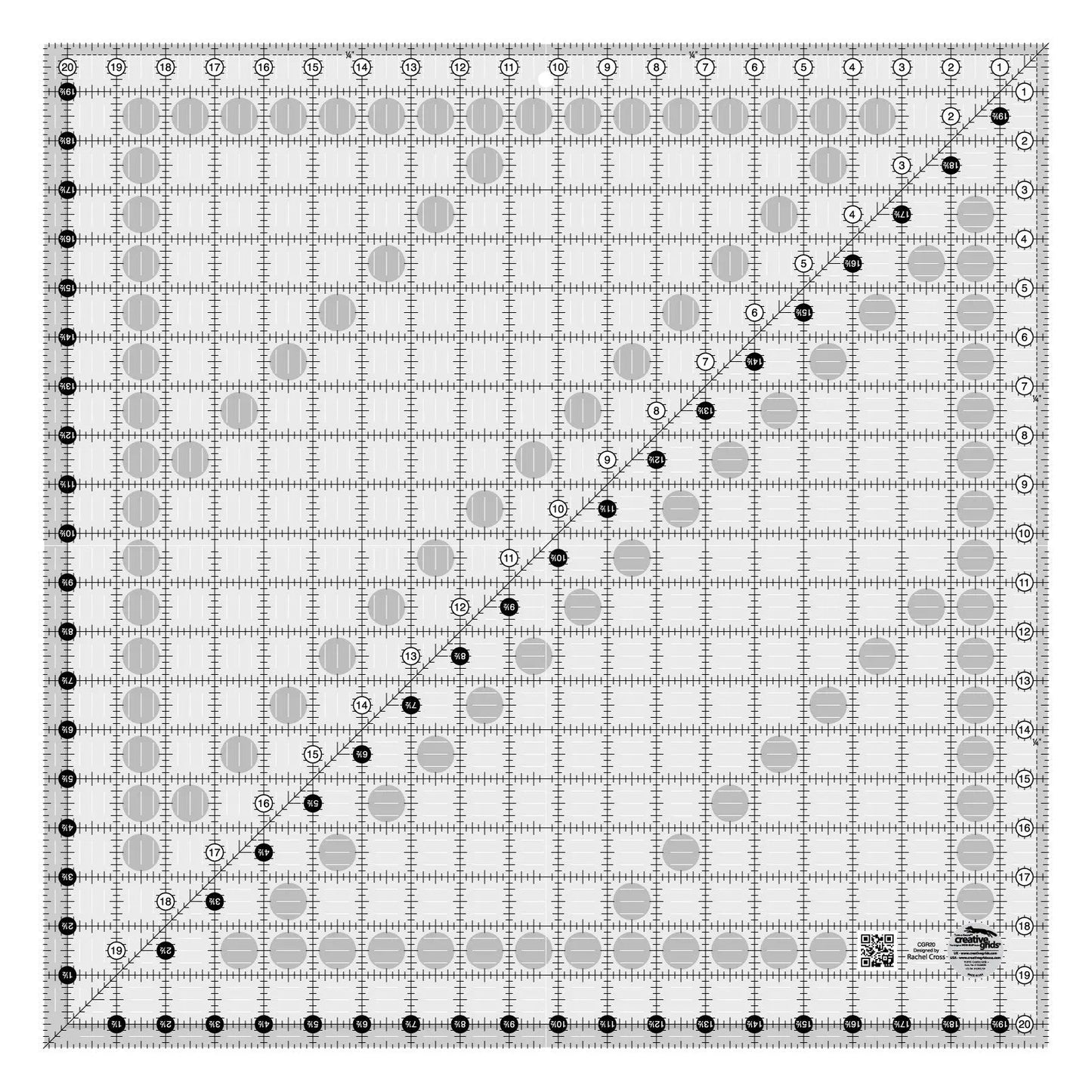 Regla de Quilt Cuadrada Creative Grids de 20-1/2in