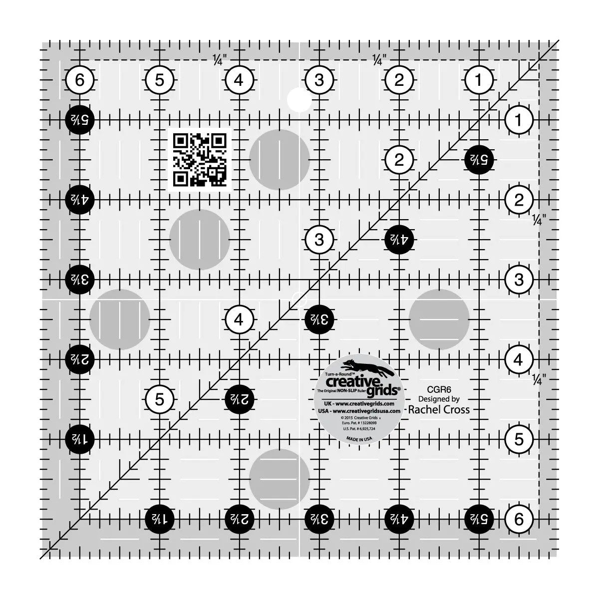 Creative Grids 6-1/2in Square Quilt Ruler