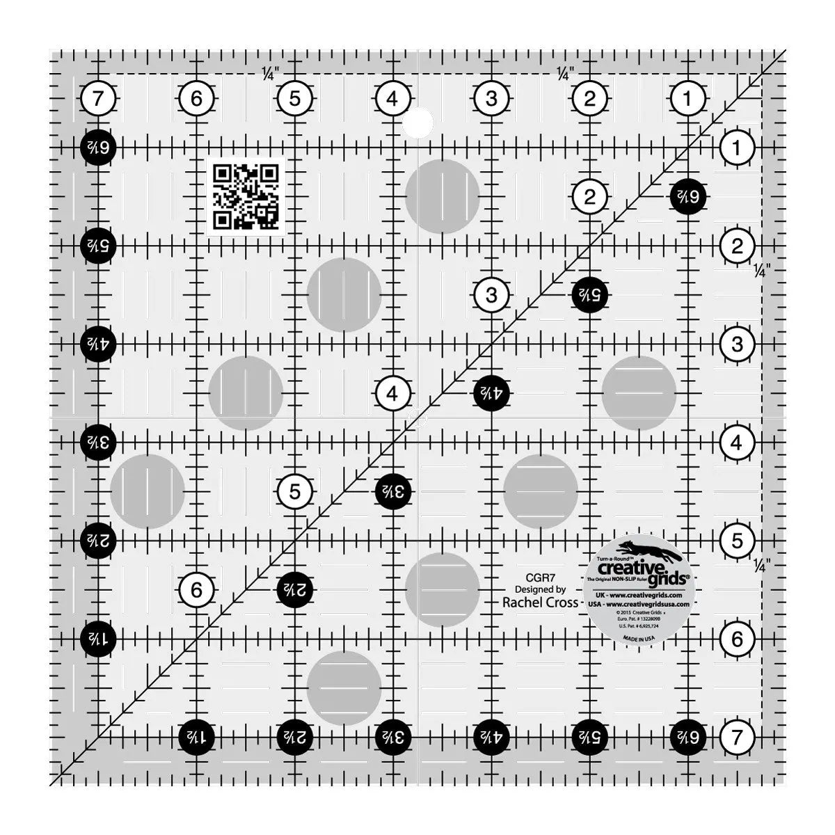 Regla de Quilt Cuadrada Creative Grids de 7-1/2in