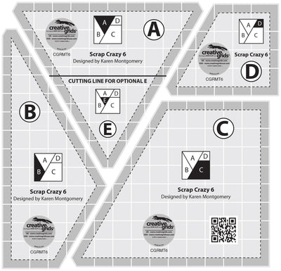 Règle de patchwork Creative Grids Scrap Crazy 6 Templates