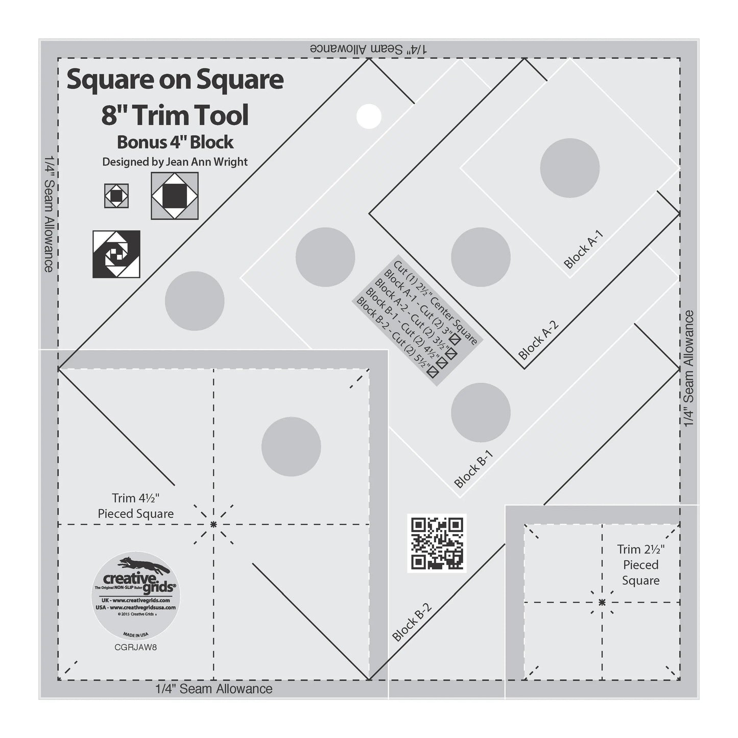 Herramienta de recorte Square on Square de Creative Grids - 4in o 8in