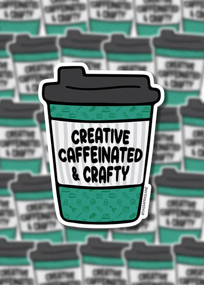 Creative Caffeinated Crafty Stickers - Pack of 6