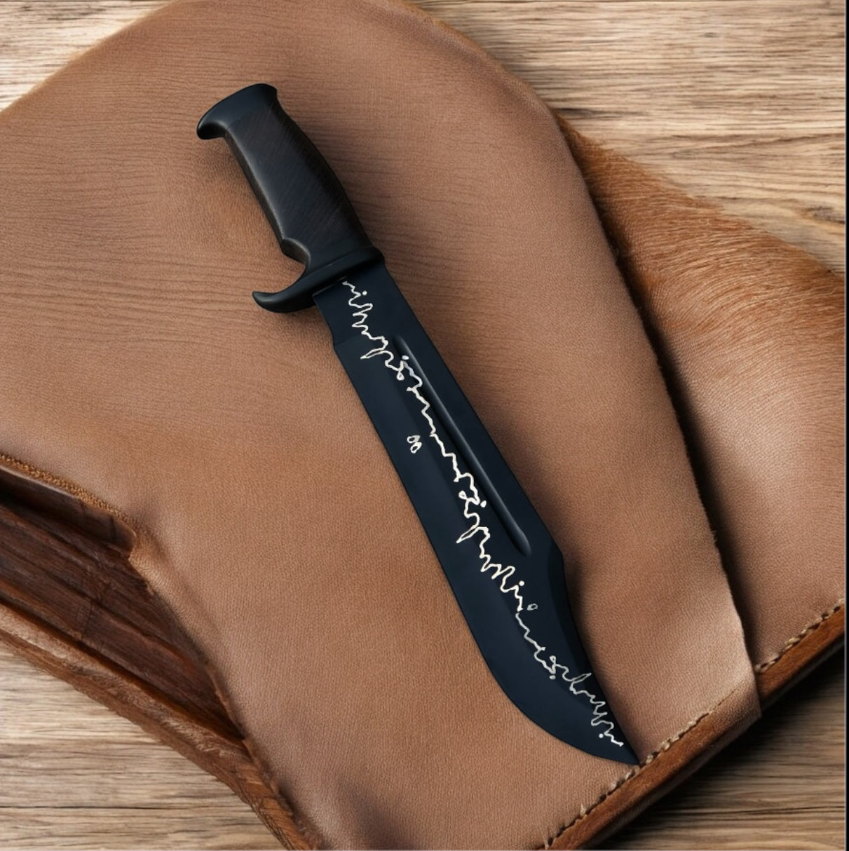 Legendary Crocodile Dundee Bowie Knife 16" – J2 Steel Blade, Brass Guard, Choice of Rosewood or Leather Handle - Korvel