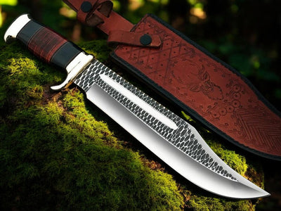 Authentic Crocodile Dundee Bowie Knife Replica – 16" Handcrafted with Leather Sheath - Korvel