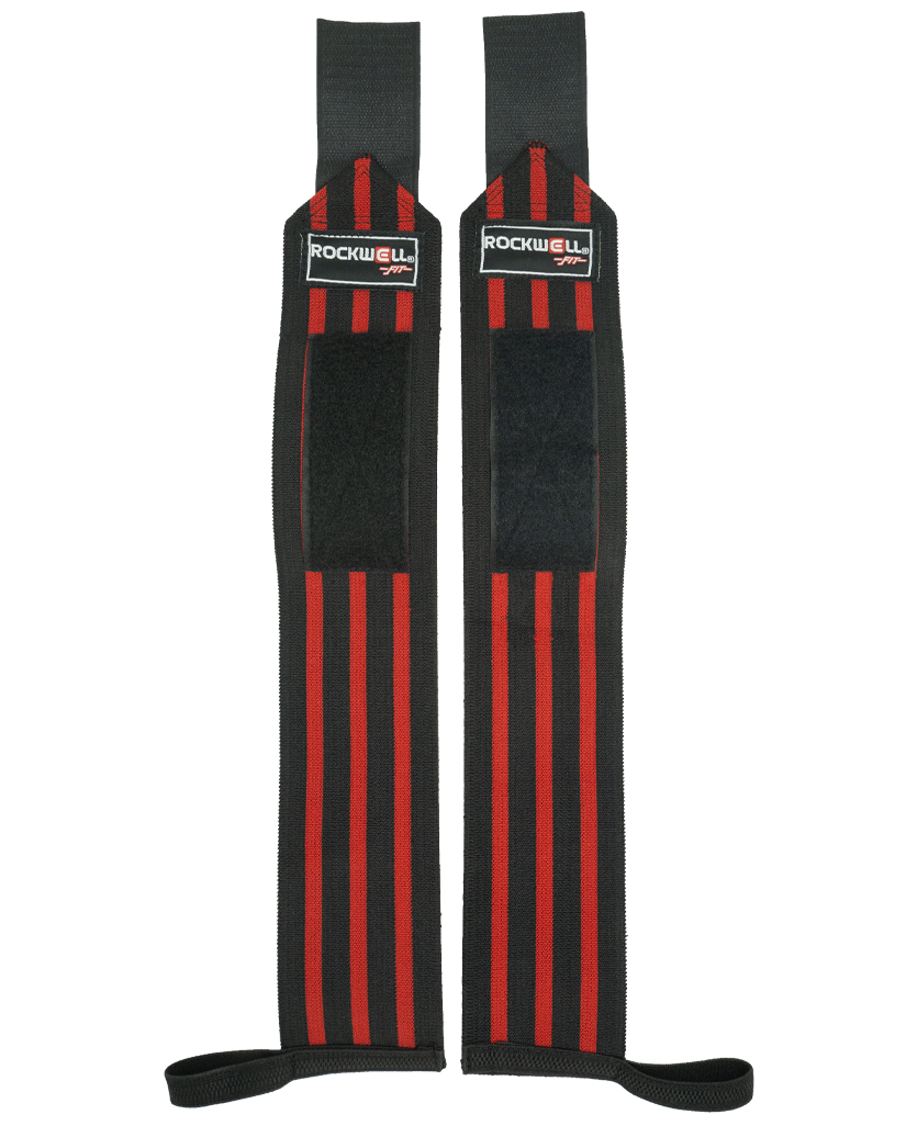 Rockwell Fit™ Bandes de Poignet - 18 pouces (Noir/Rouge)