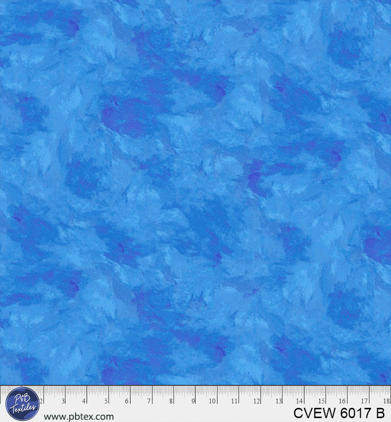 Crushed Velvet Blue Cotton Wideback Fabric - 108"