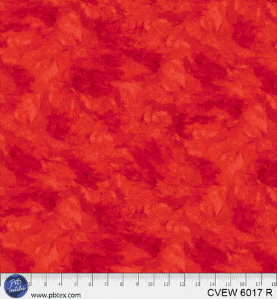 Tela de algodón de terciopelo triturado rojo de 108"