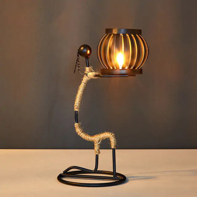 Candelabro en Forma de Linterna - Decoración de Hogar Inspirada en el Estilo Nórdico